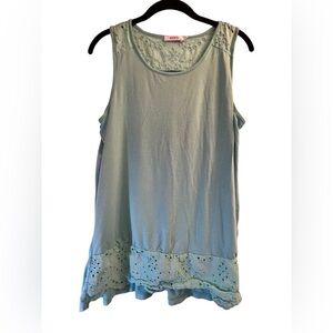 Ricki's Tank Top Embroidered Green Size L